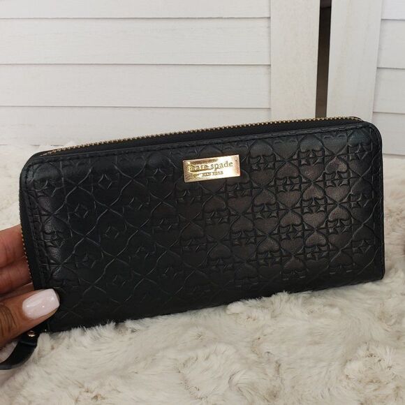 kate spade Handbags - Kate Spade Spade Pattern Black Wallet